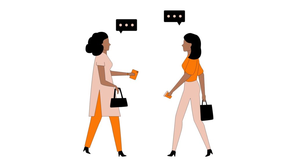 2 womens are talking