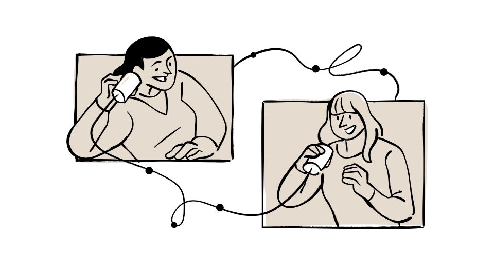 cartoon engagement between the both women