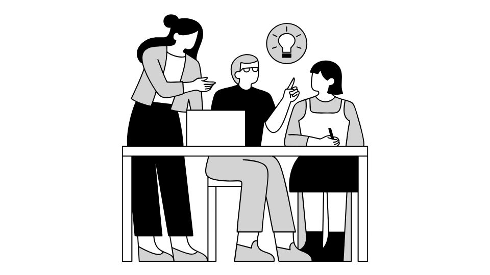 illustration about discuss