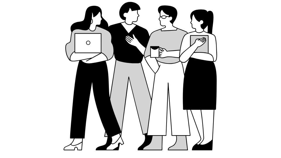 illustration about discuss