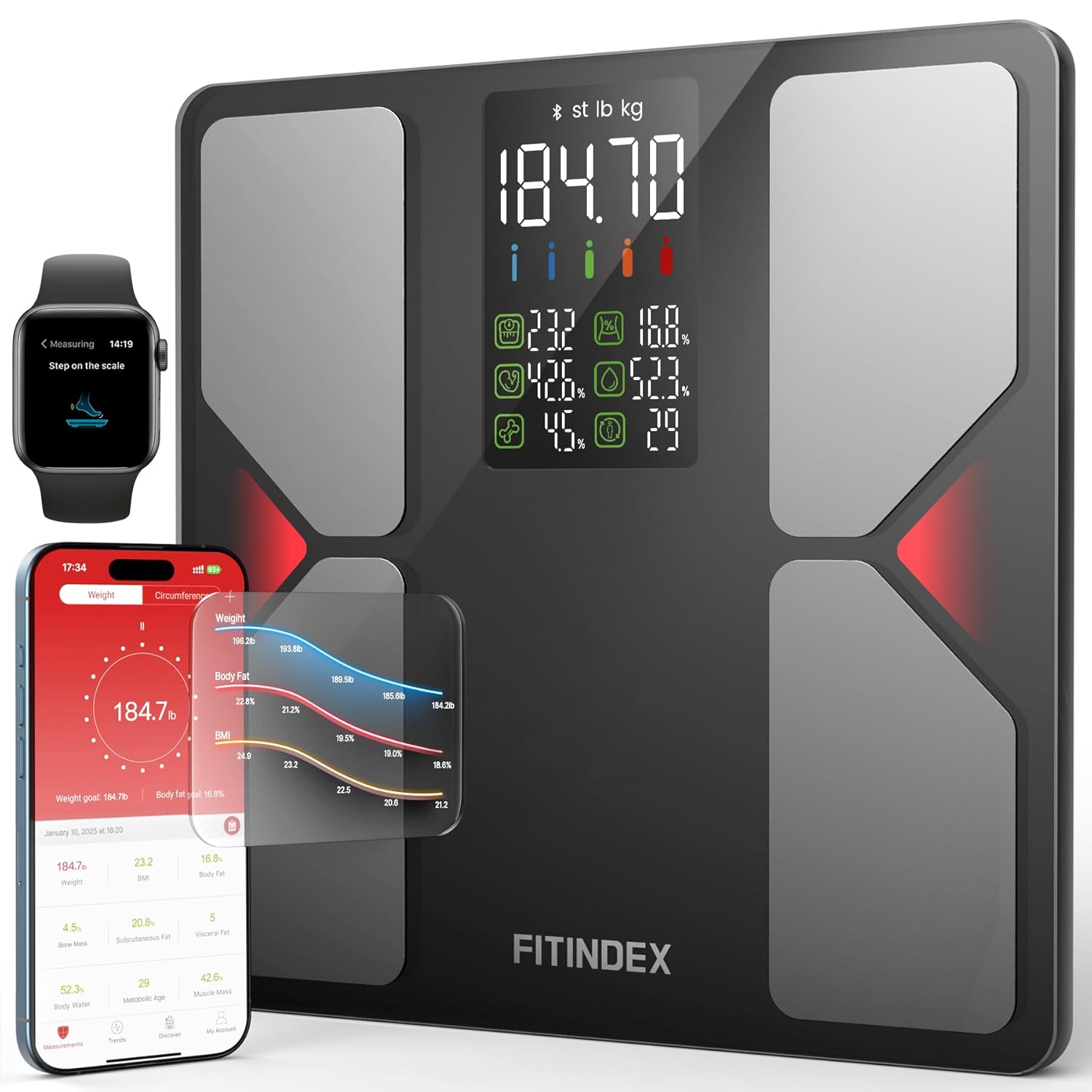 FITINDEX Smart Scale with BMI