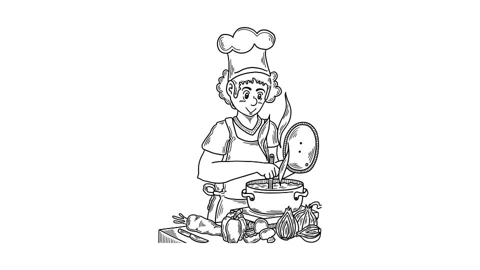 in the kitchen