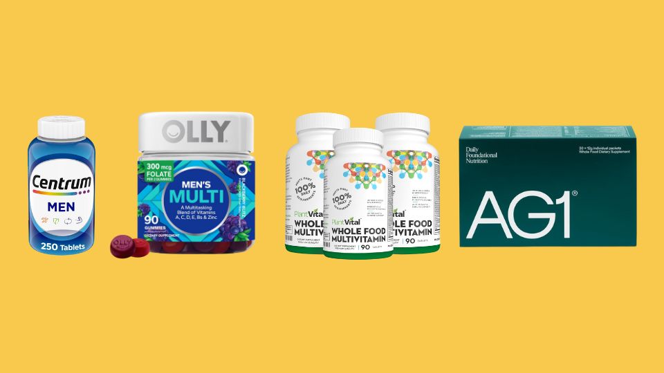Centrum Multivitamin for Men, OLLY Men's Multivitamin Gummy, Plantvital Whole Food Multivitamin, AG1 Multivitamin for Men