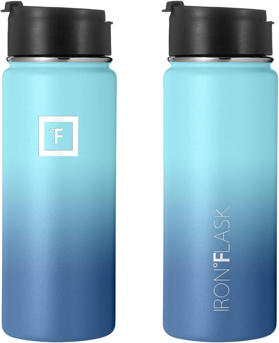 IRON °FLASK Sports Water Bottle - Wide Mouth with 3 Straw Lids