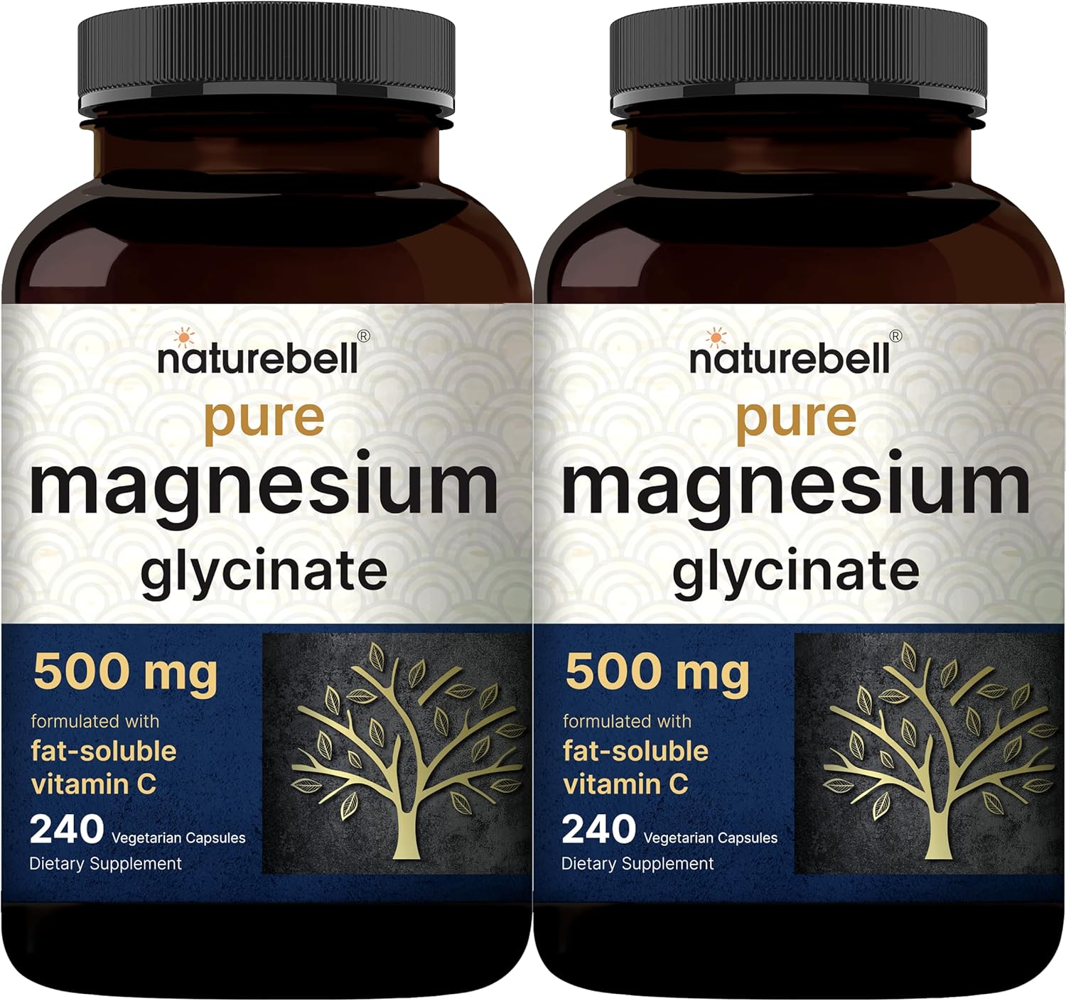 NatureBell Magnesium Glycinate 500mg, 480 Capsules (2 Pack)