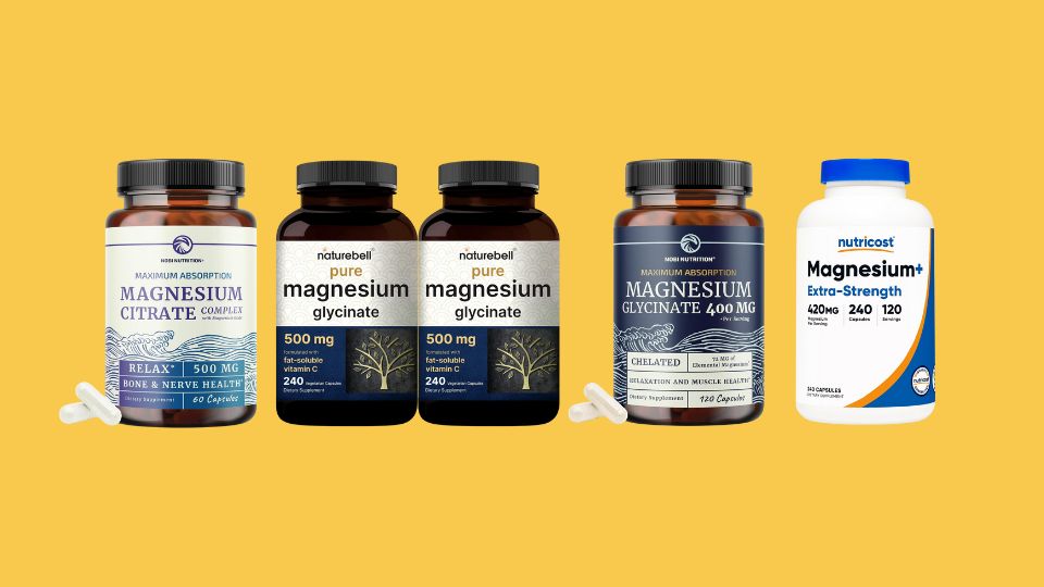 Magnesium Citrate Complex 500 MG for Constipation, NatureBell Magnesium Glycinate 500mg, Magnesium Glycinate 400mg, Nutricost Magnesium+ Extra Strength 420mg